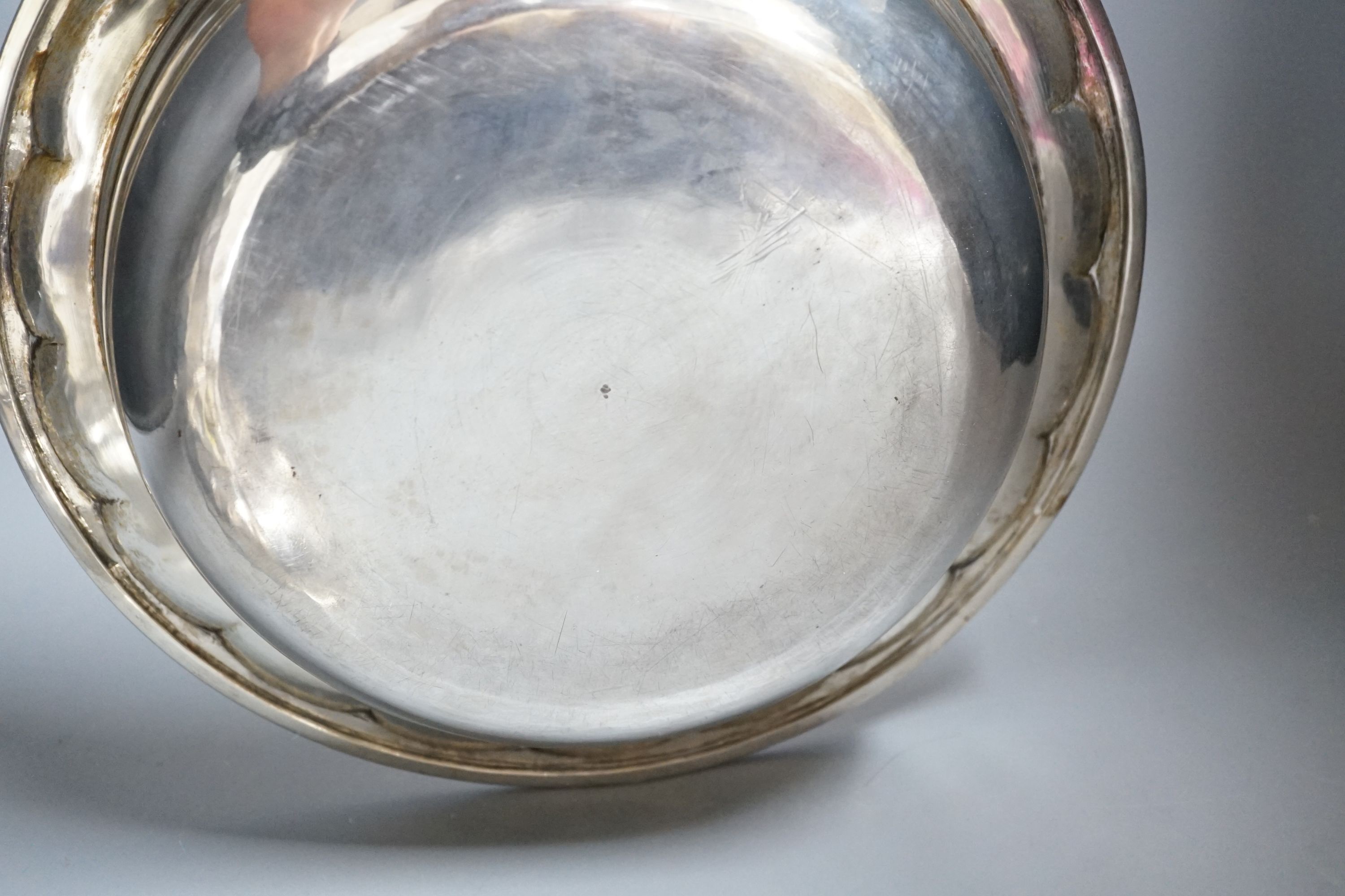 An Austro-Hungarian white metal chaffing dish and cover, by Seligmann, 30.4cm, 47.5oz.
